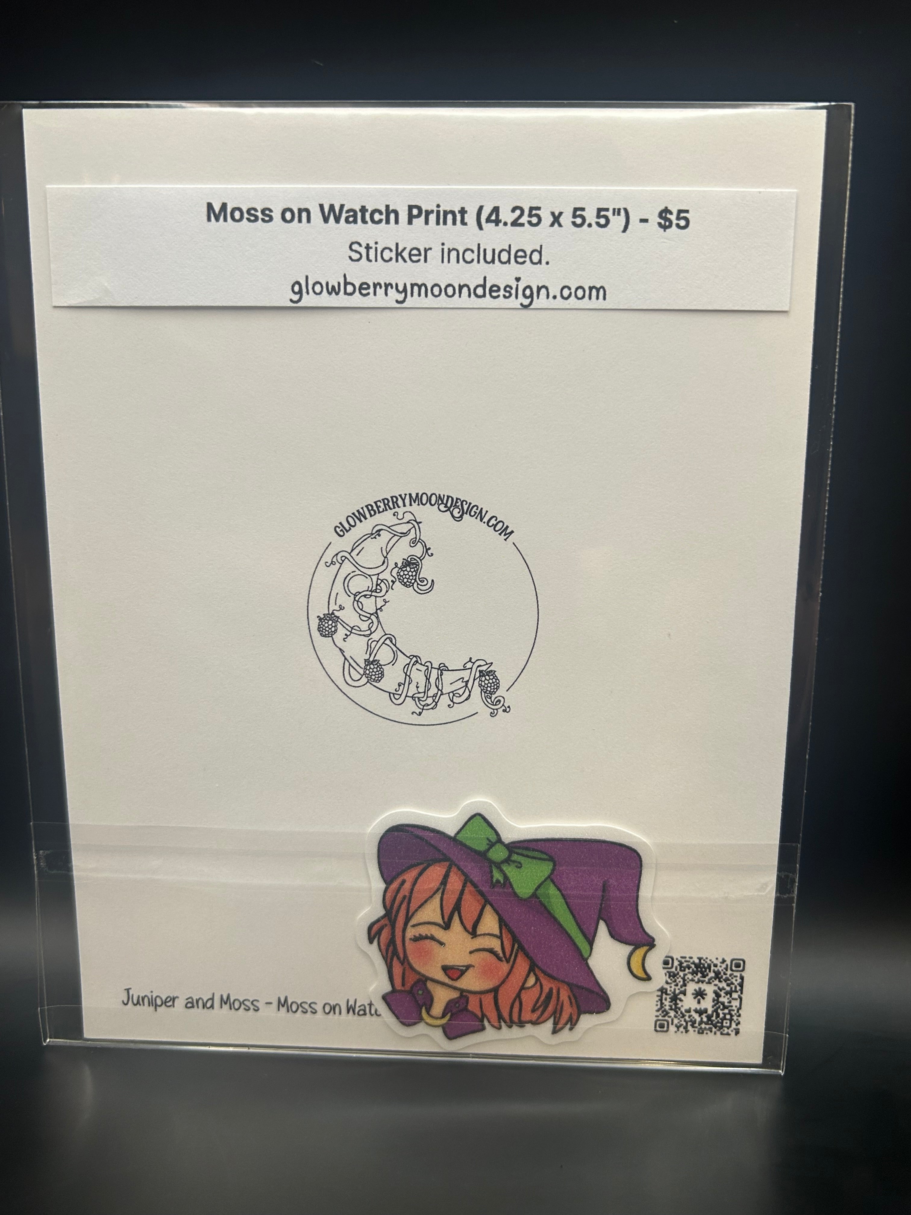 Juniper and Moss Art Print (4.25 x 5.5) + Sticker