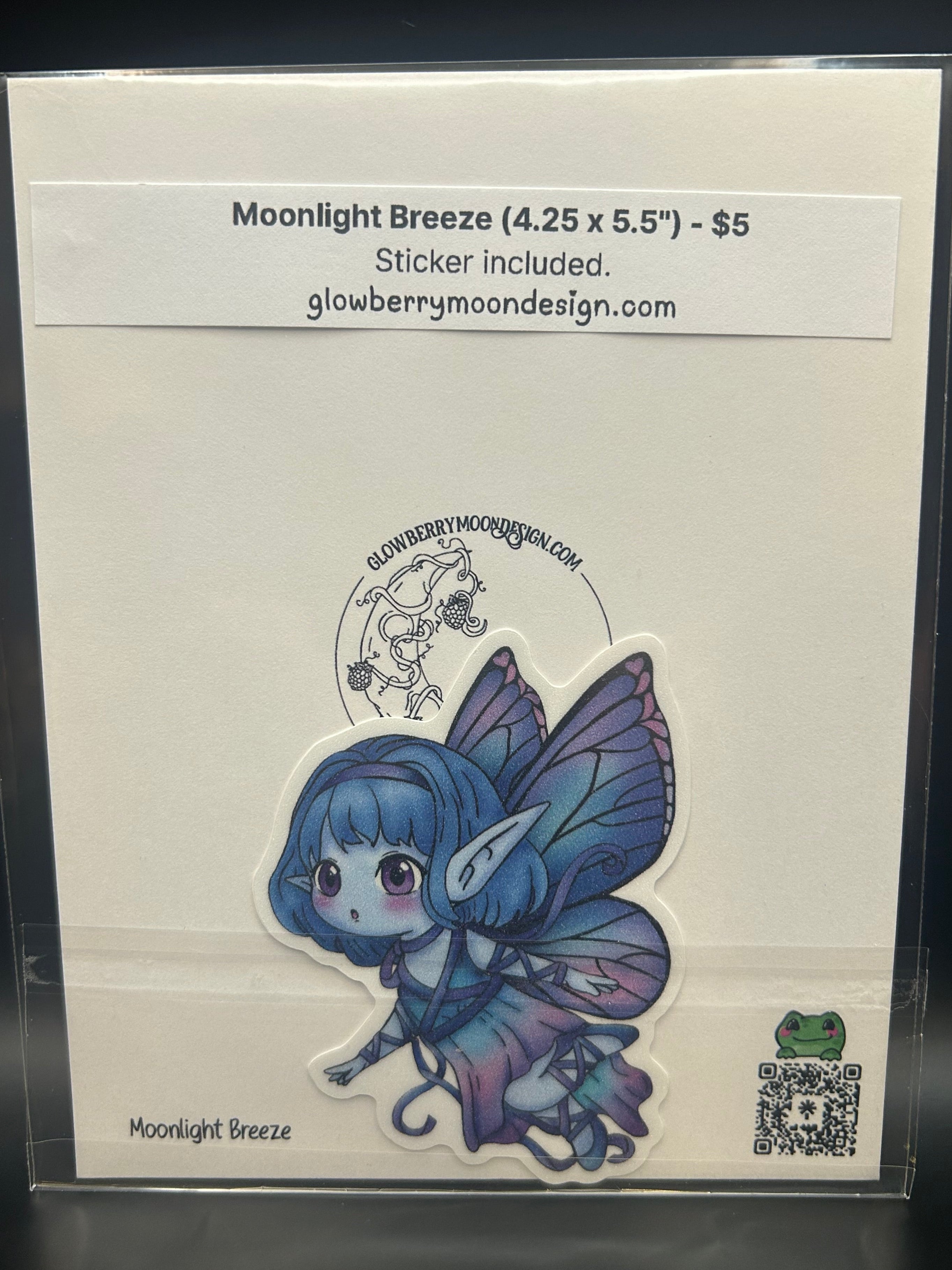 Moonlight Breeze Art Print + Sticker - 4.25 x 5.5 Fantasy Print