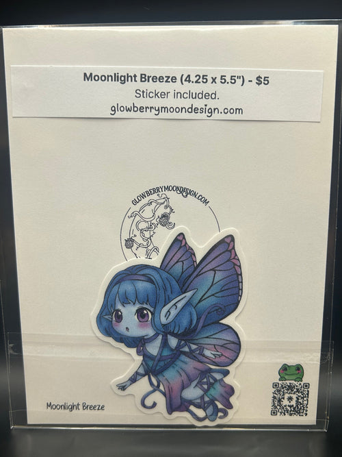 Moonlight Breeze Art Print + Sticker - 4.25 x 5.5 Fantasy Print