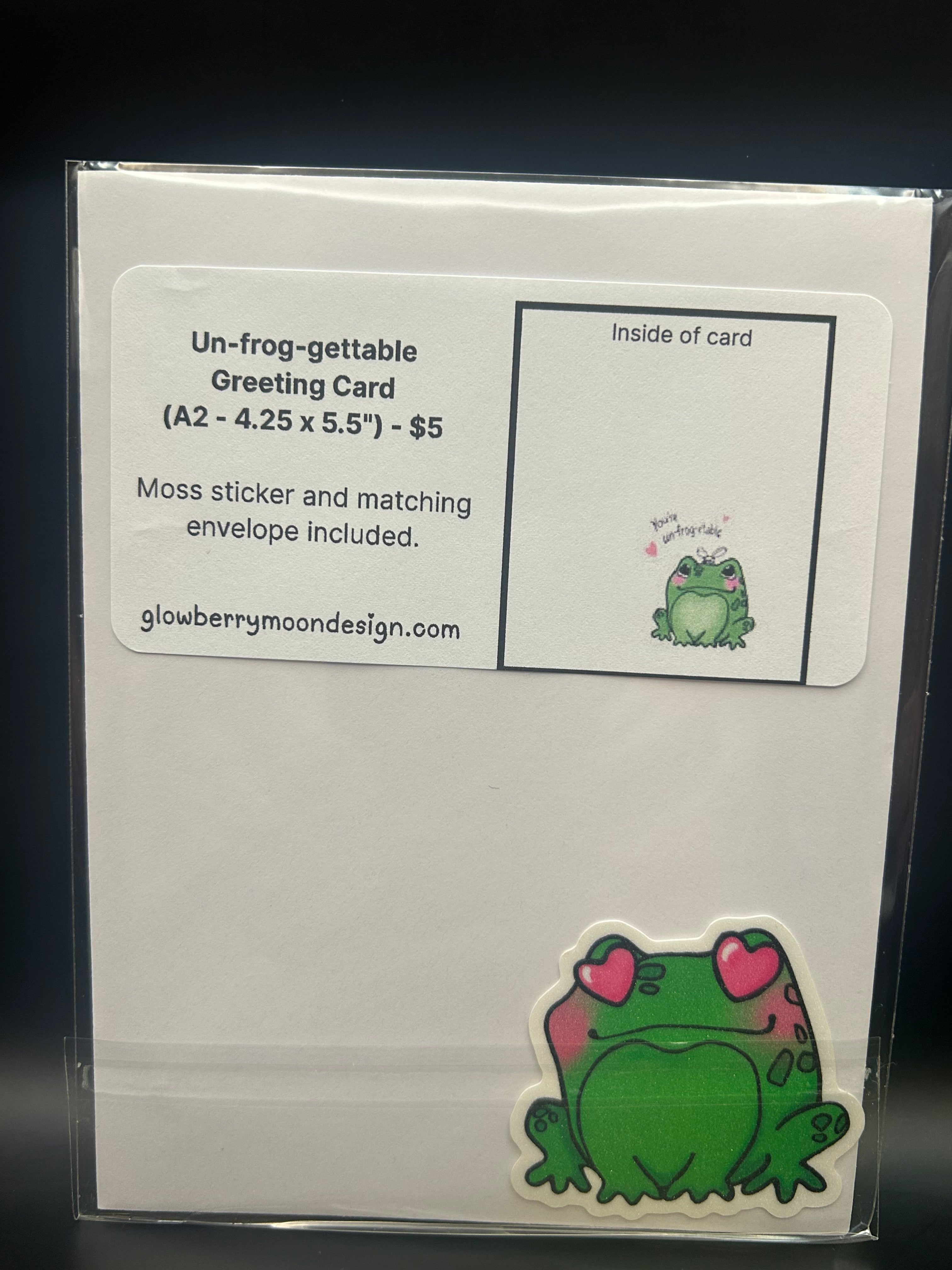 Moss “Unfrogettable” Greeting Card + Sticker