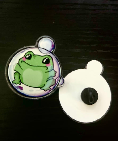 Bubble Trouble Moss Acrylic Pin